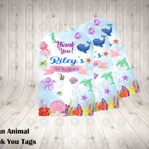 Ocean Animals Thank You Tags