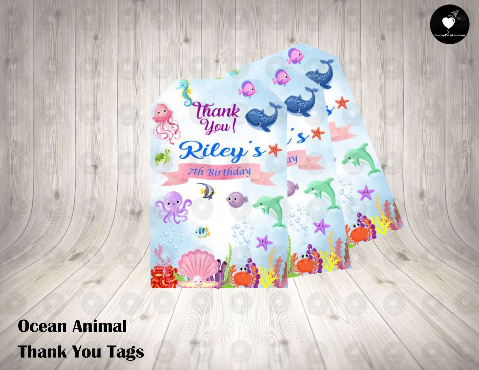 Ocean Animals Thank You Tags 1 Ocean Animals Thank You Tags