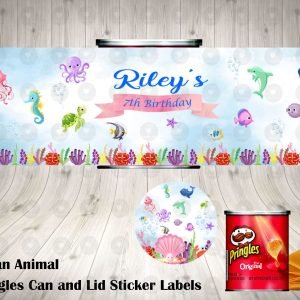 Ocean Animals Pringles Can and Lid Labels