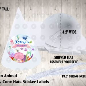 Ocean Animals Personalized Cone Hats