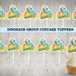 Dinosaur Play Personalized with Name Cupcake Toppers