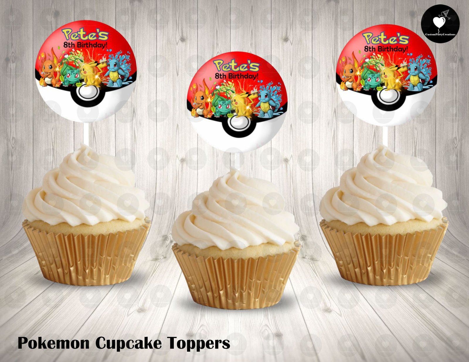 Pokemon Round Cupcake Toppers 1 Pokemon Round Cupcake Toppers