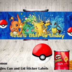 Pokemon Pringles Can and Lid Fully Labels