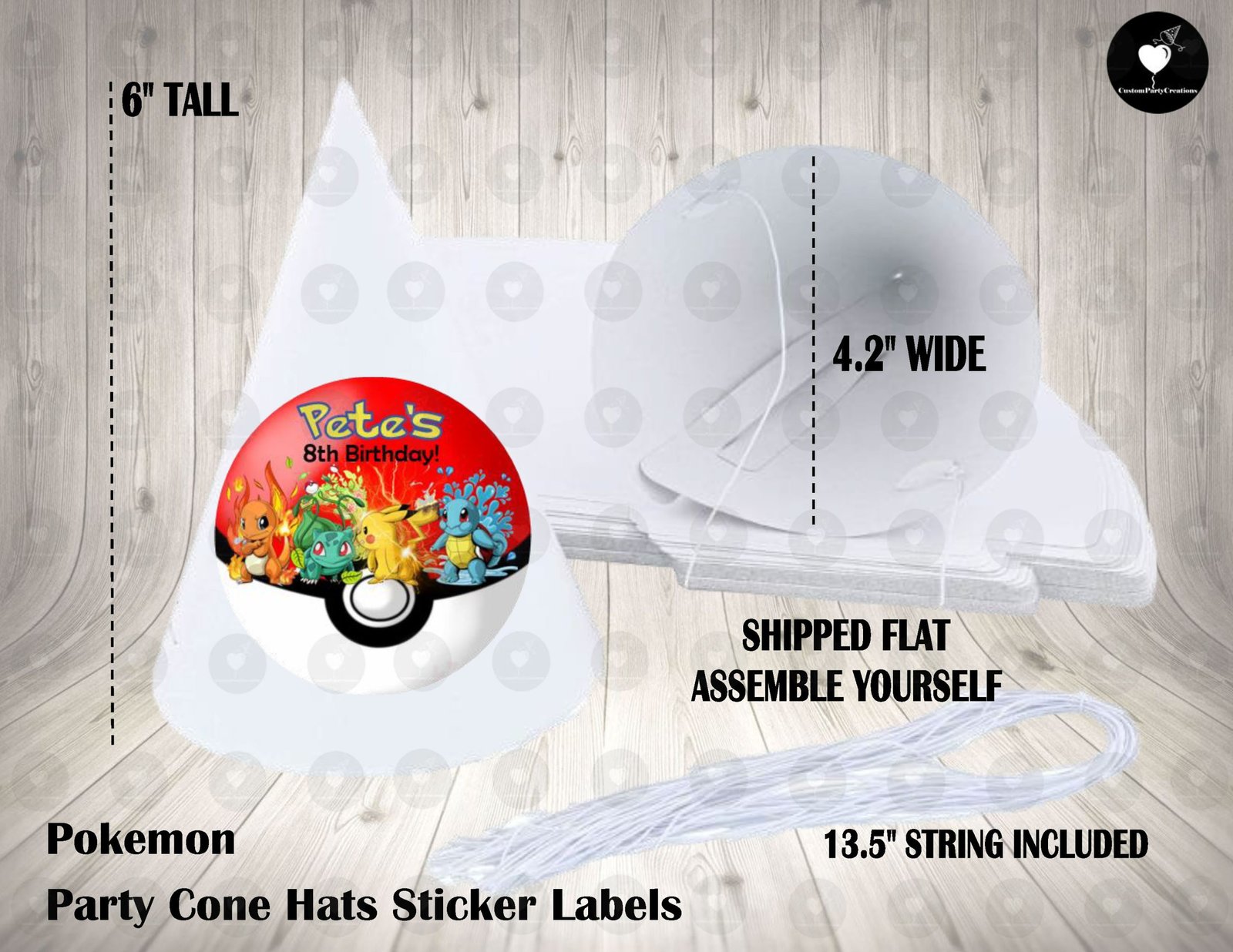 Pokemon Personalized Cone Hats 1 Pokemon Personalized Cone Hats