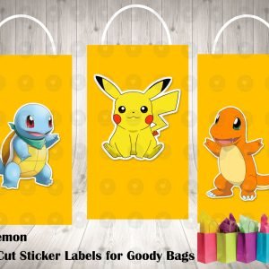 Pokemon Blast Die Cut Goody Bag Labels