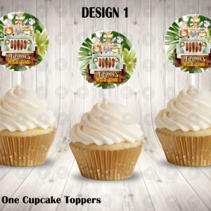 Wild One Round Cupcake Toppers