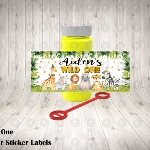 Wild One Bubble Labels