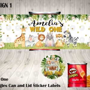 Wild One Pringles Can and Lid Labels