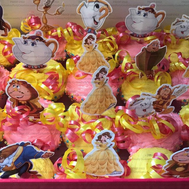 Beauty and the Beast Cupcake Toppers 3 Beauty and the Beast Cupcake Toppers