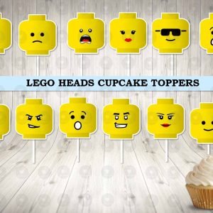 Lego Enormous Heads Cupcake Toppers