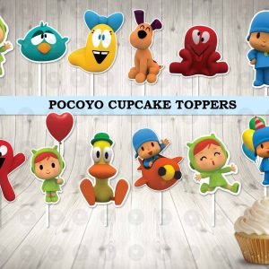 Pocoyo Party Colorful Cupcake Toppers