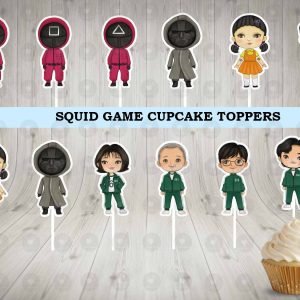 Squid Game Colorful Cupcake Toppers