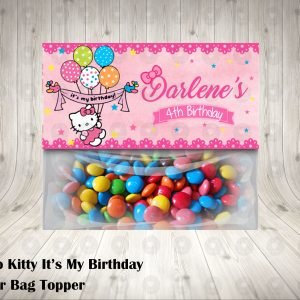 Hello Kitty Classic Pink Colorful Favor Bag Toppers
