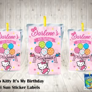 Hello Kitty Classic Pink Colorful Capri Sun Labels