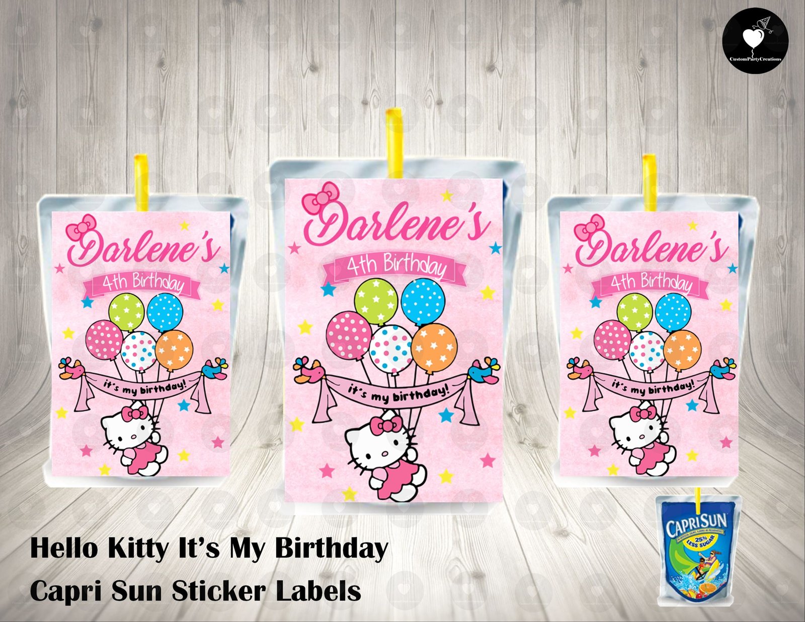 Hello Kitty Classic Pink Colorful Capri Sun Labels 1 Hello Kitty Classic Pink Colorful Capri Sun Labels
