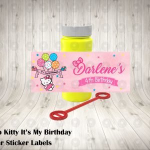 Hello Kitty Classic Pink Colorful Bubble Labels