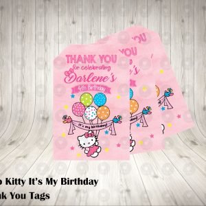 Hello Kitty Classic Pink Colorful Thank You Tags