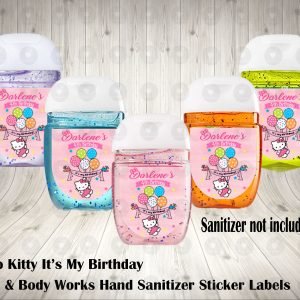 Hello Kitty Classic Pink Colorful Bath Body Works Hand Sanitizer Sticker Labels