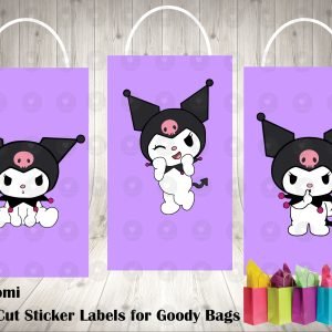 Kuromi Hello Kitty Fun Die Cut Goody Bag Labels