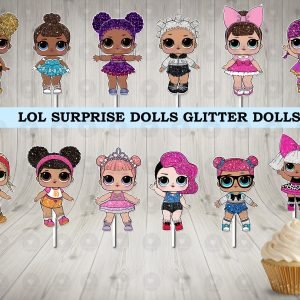 LOL Surprise Glitter Dolls Colorful Cupcake Toppers