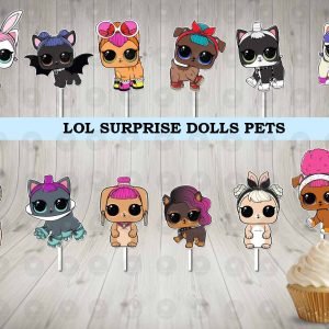 LOL Surprise Dolls Pets Colorful Cupcake Toppers