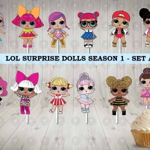 LOL Surprise Dolls Season 1 Set A or B Colorful Cupcake Toppers
