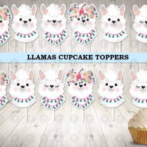 Llama Animated Playful Fun Cupcake Toppers