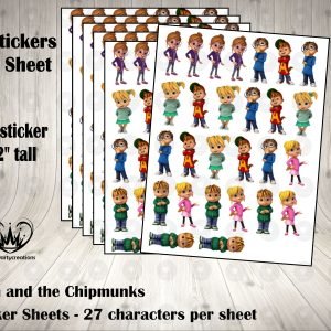 Alvin and the Chipmunks Animated Fun Colorful Sticker Labels