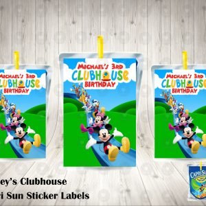 Mickey Mouse Clubhouse Fun Colorful Capri Sun Labels