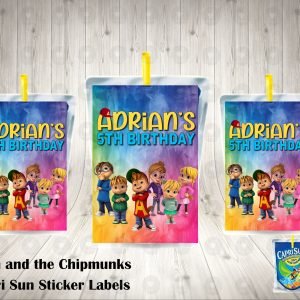 Alvin and the Chipmunks Animated Fun Colorful Capri Sun Labels