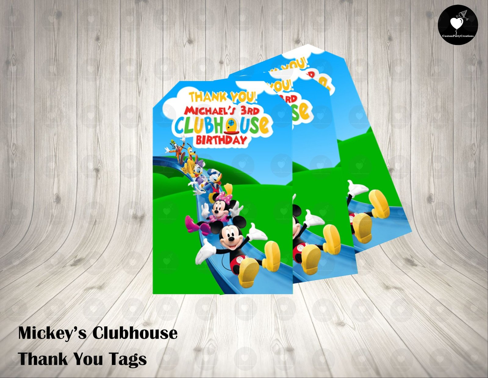 Mickey Mouse Clubhouse Fun Colorful Thank You Tags - Custom Party Creations