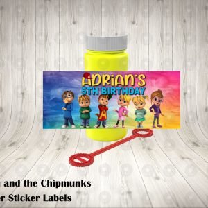 Alvin and the Chipmunks Animated Fun Colorful Bubble Labels