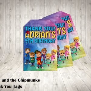 Alvin and the Chipmunks Animated Fun Colorful Thank You Tags