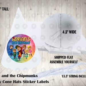 Alvin and the Chipmunks Animated Fun Colorful Personalized Cone Hats