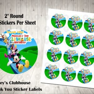 Mickey Mouse Clubhouse Fun Colorful 2inch Colorful Round Thank You Stickers