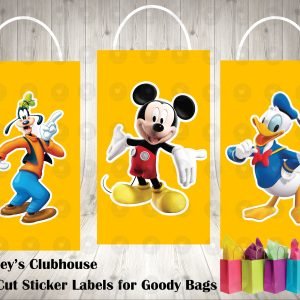 Mickey Mouse Clubhouse Fun Colorful Die Cut Goody Bag Labels
