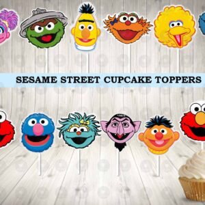 Sesame Street Large Heads Colorful Cupcake Toppers