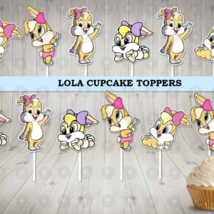 Lola Bunny Looney Tunes Colorful Cupcake Toppers