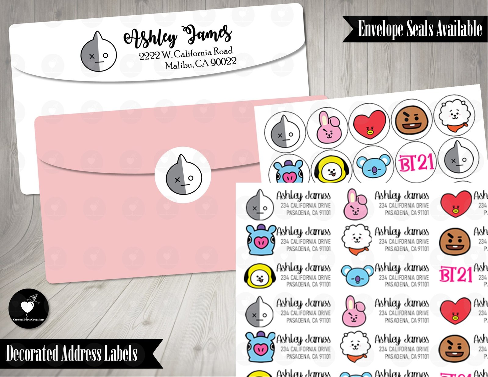 BT21 Colorful Address Labels Mailing Labels 1 BT21 Colorful Address Labels Mailing Labels