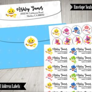 Baby Shark Colorful Address Labels Mailing Labels