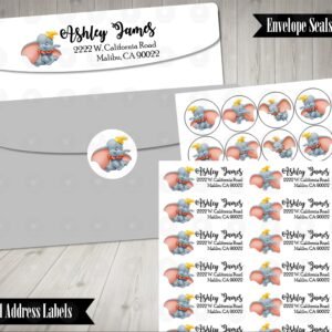 Dumbo Animated Colorful Address Labels Mailing Labels