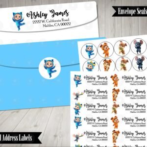 Dave and Ava Colorful Address Labels Mailing Labels