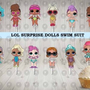 LOL Surprise Dolls Swimsuit Cupcake Toppers