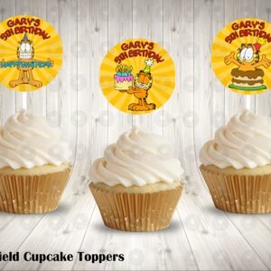Garfield the Cat Round Cupcake Toppers