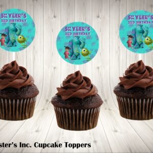 Monsters Inc Round Cupcake Toppers