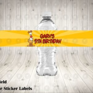 Garfield the Cat Water Labels