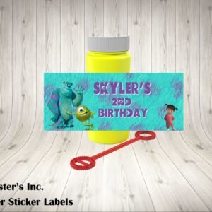 Monsters Inc Bubble Labels