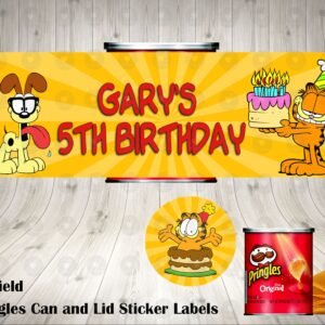 Garfield the Cat Pringles Can and Lid Labels