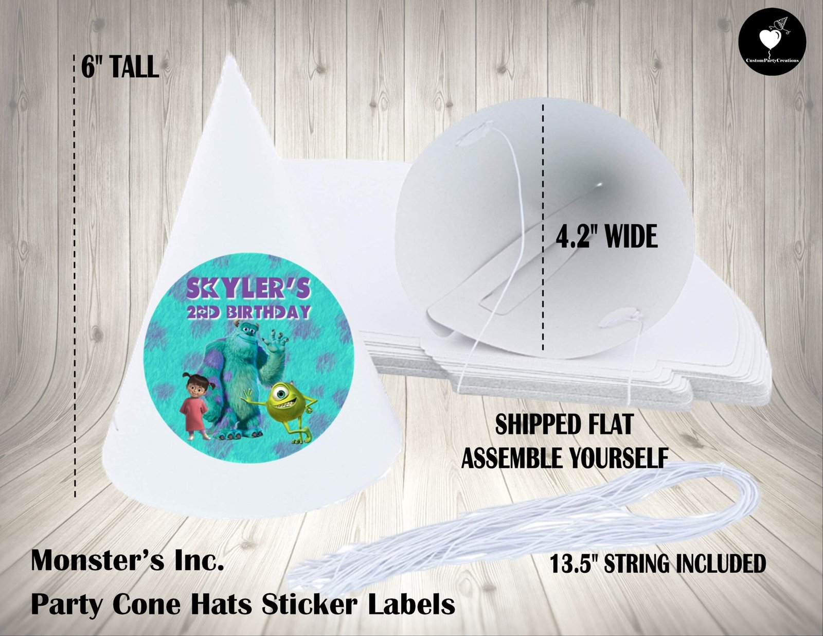 Monsters Inc Personalized Cone Hats 1 Monsters Inc Personalized Cone Hats