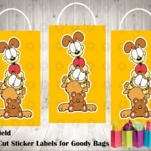 Garfield the Cat Die Cut Goody Bag Labels